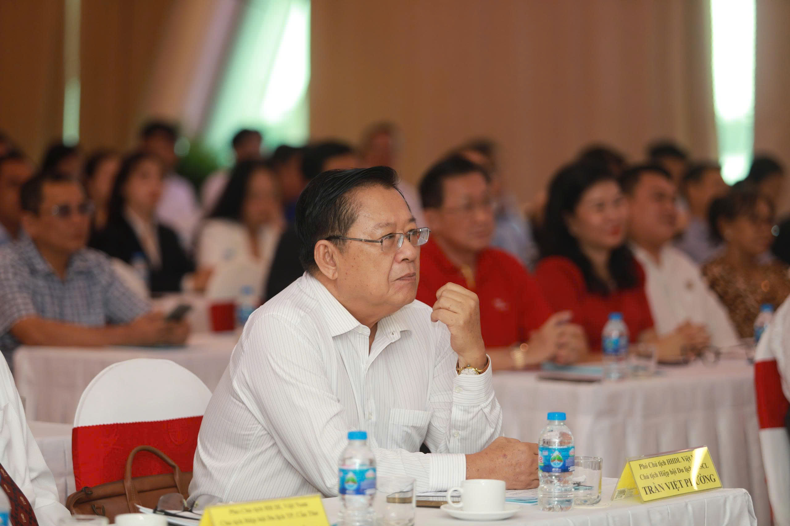 Ông Trần Việt Phường, Phó Chủ tịch Hiệp hội Du lịch Việt Nam, Chủ tịch Hiệp hội Du lịch ĐBSCL, góp mặt tại hội nghị. (Ảnh: Nhật Nam)
