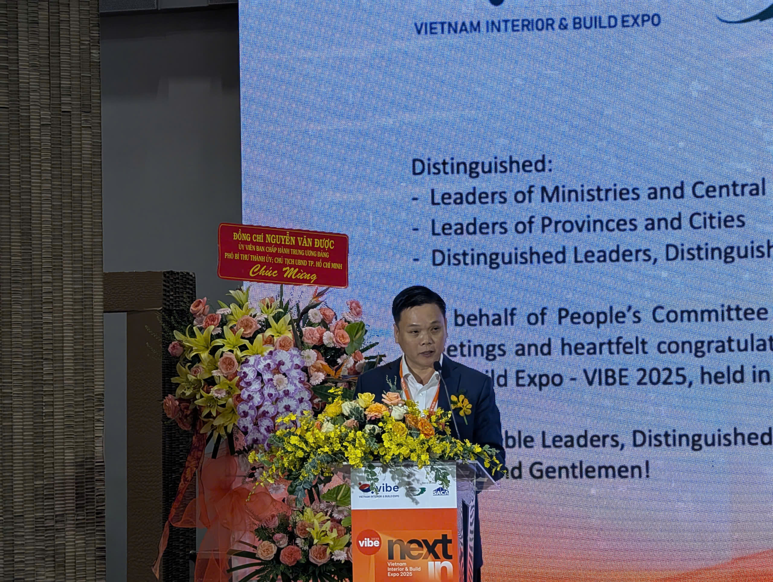 Lãnh đạo Sở Xây dựng TP.HCM phát biểu khai mạc tại VIBE 2025